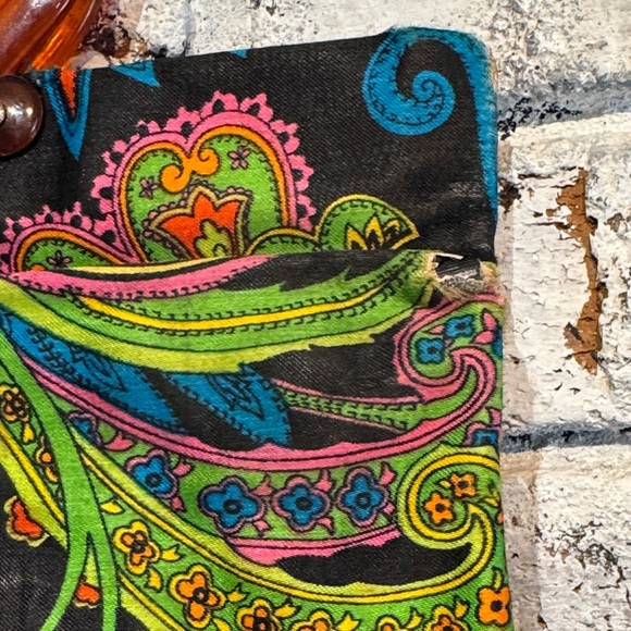 60s Paisley Folding Tote Bag with Lucite Handle by Lady Pride - Picture 10 of 11